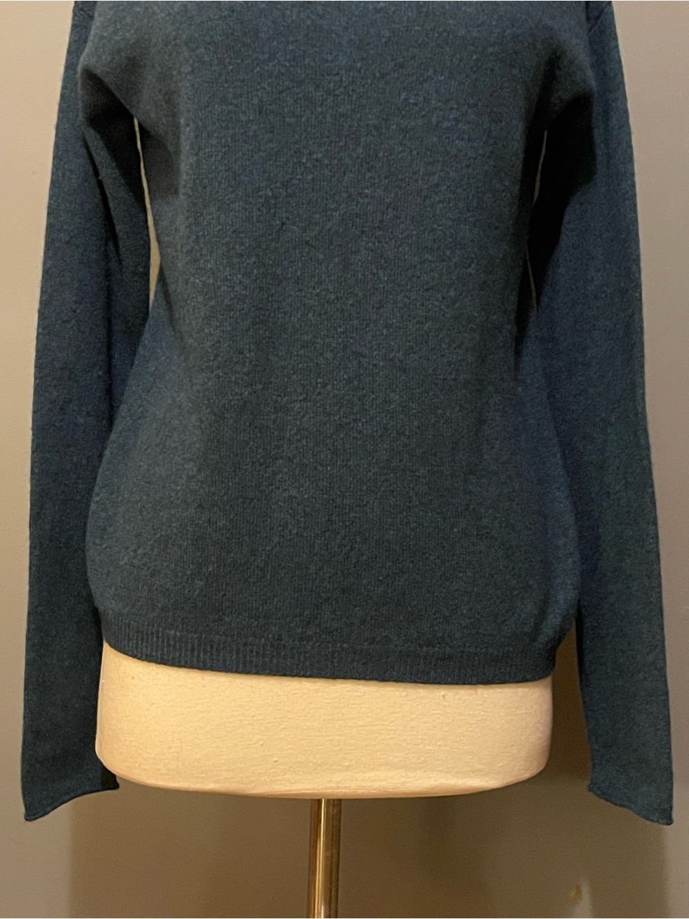 Repeat Cashmere Silver Edition Colorblock Teal & Black Cowl Neck Sweater S - Picture 12 of 14